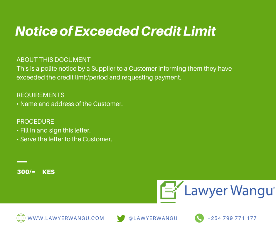 Notice of Exceeded Credit Limit